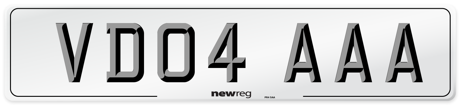 VD04 AAA Number Plate from New Reg